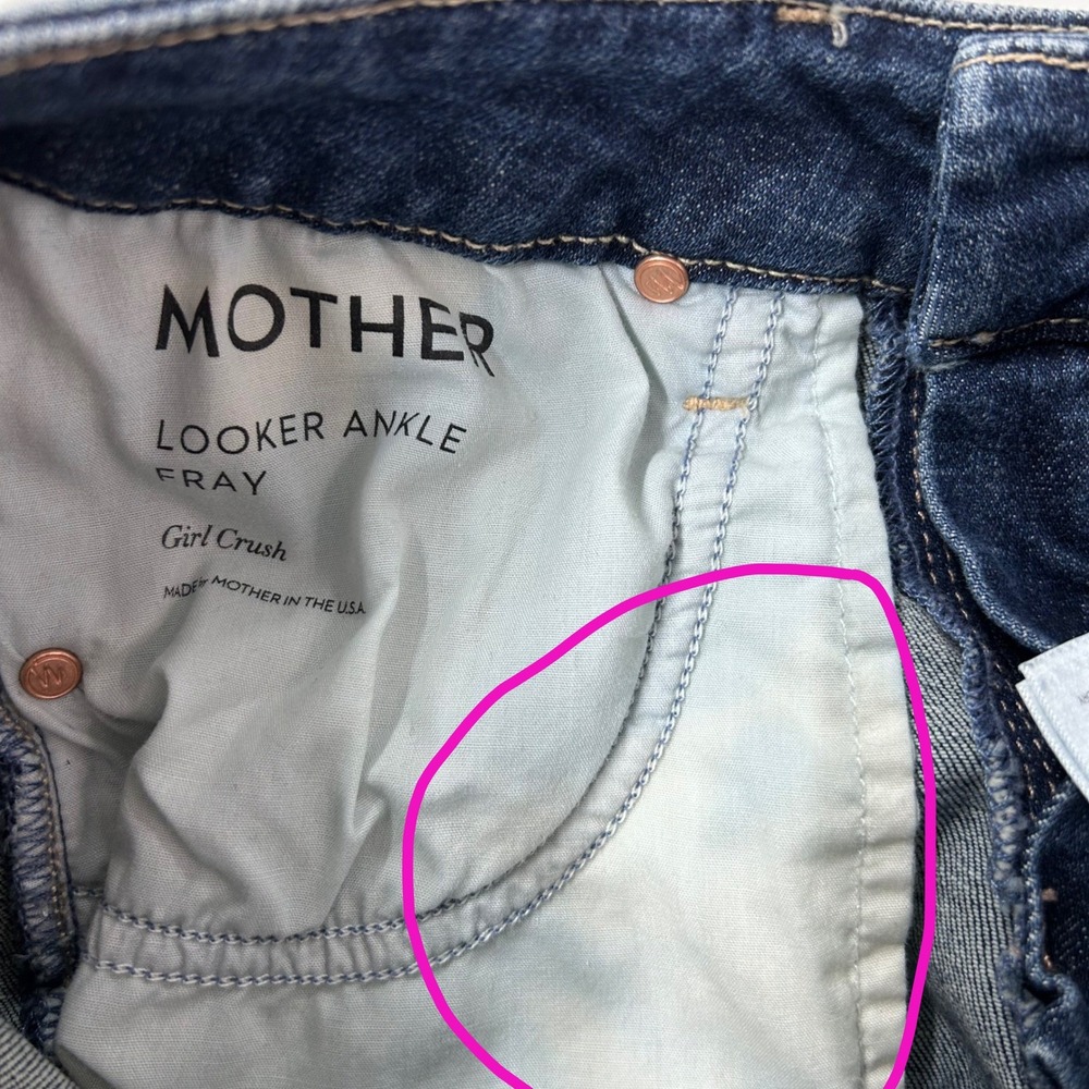 Mother Looker Ankle Fray Skinny Jeans Girl Crush Women's 26 - Picture 4 of 12